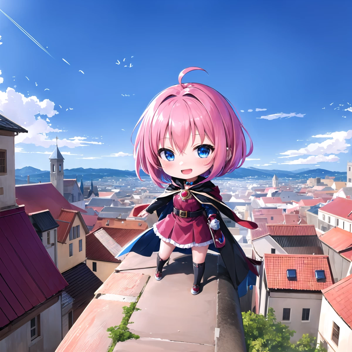 澄み渡った青空の下