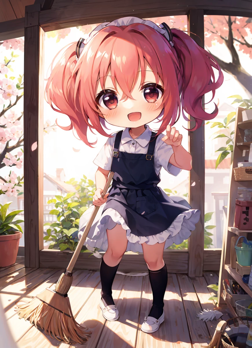 箒でお掃除するよ！