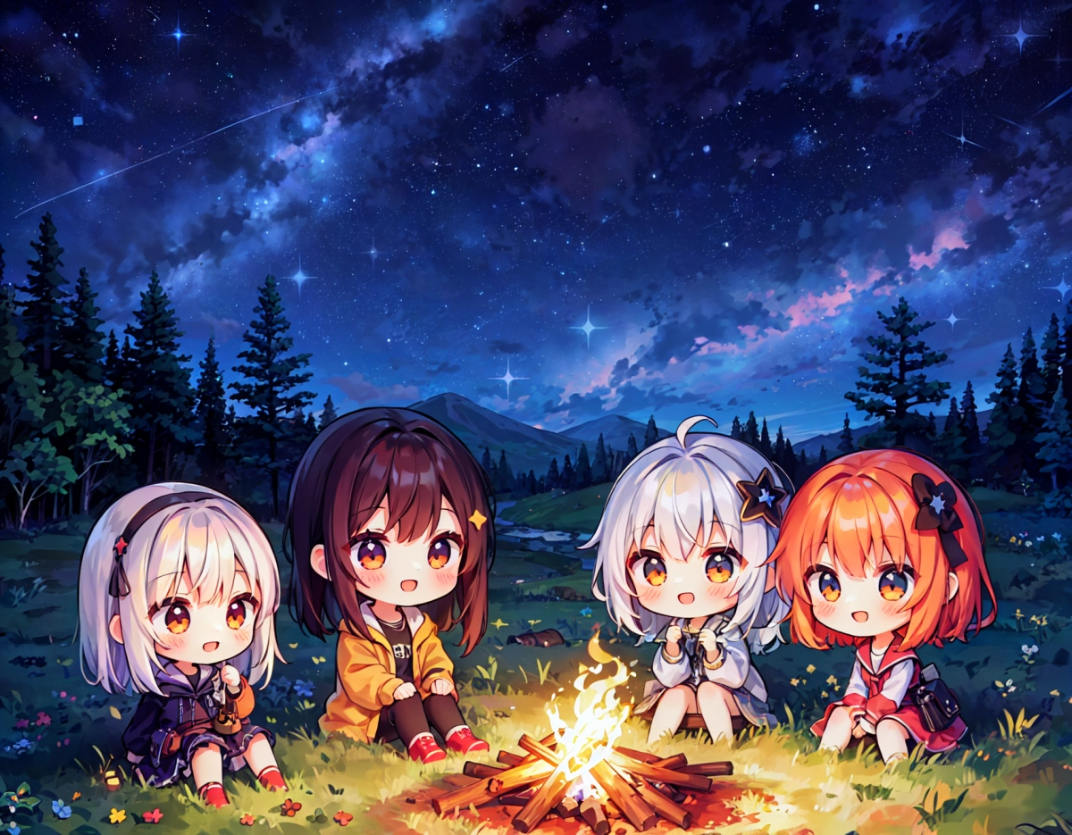 焚き火を囲んで