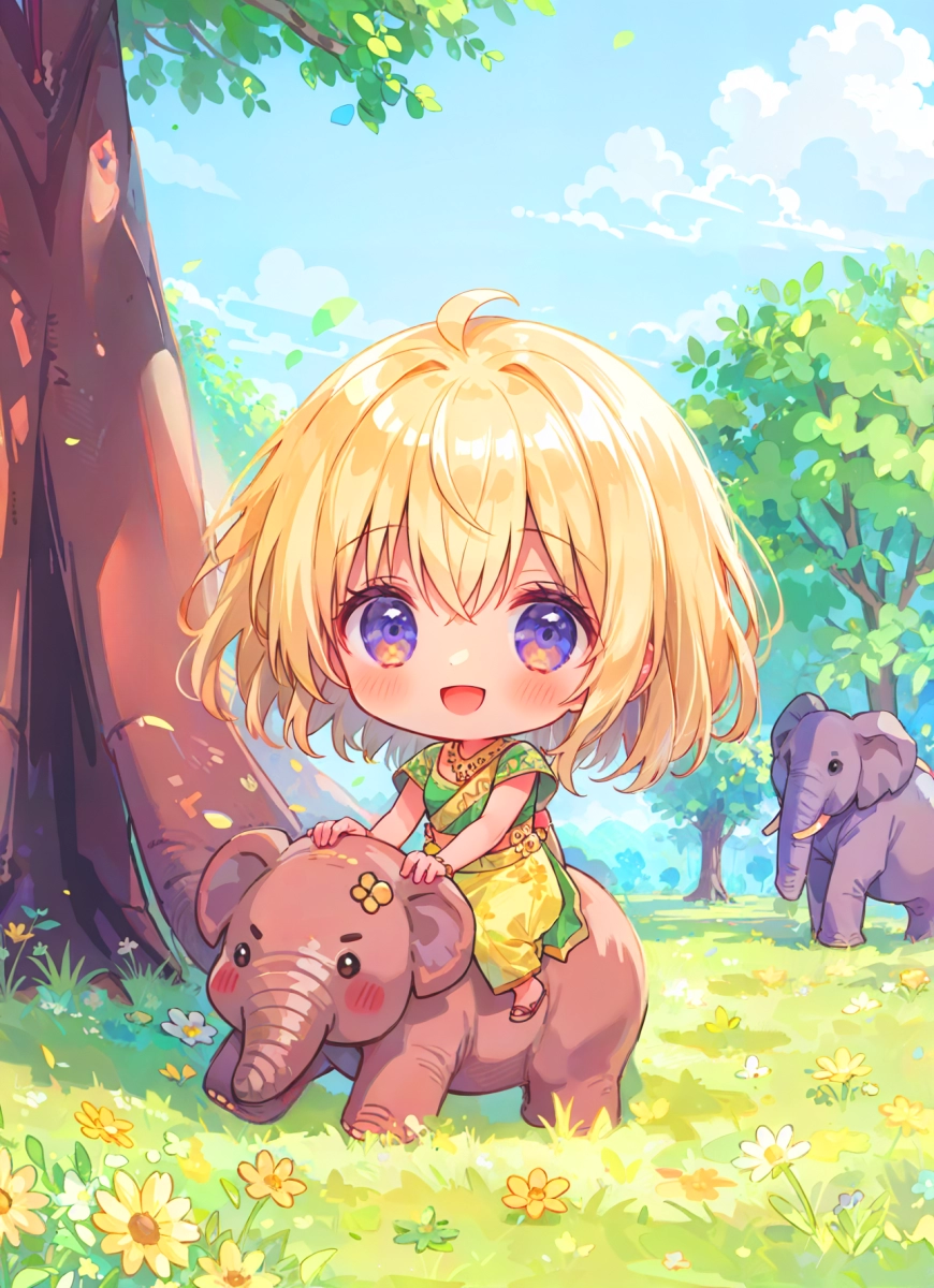 インド象に乗って(ちびver.)