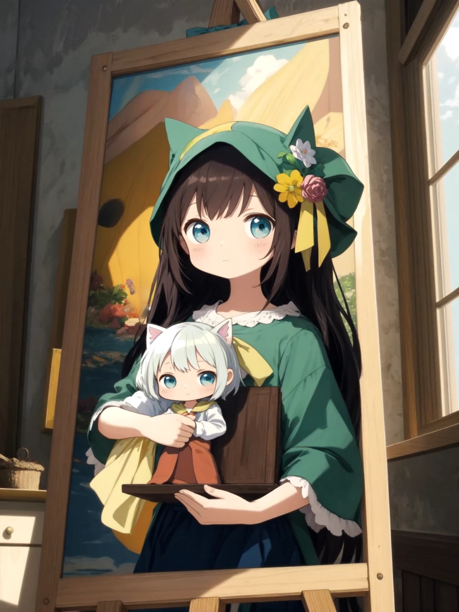 名画「ちびを抱く女」