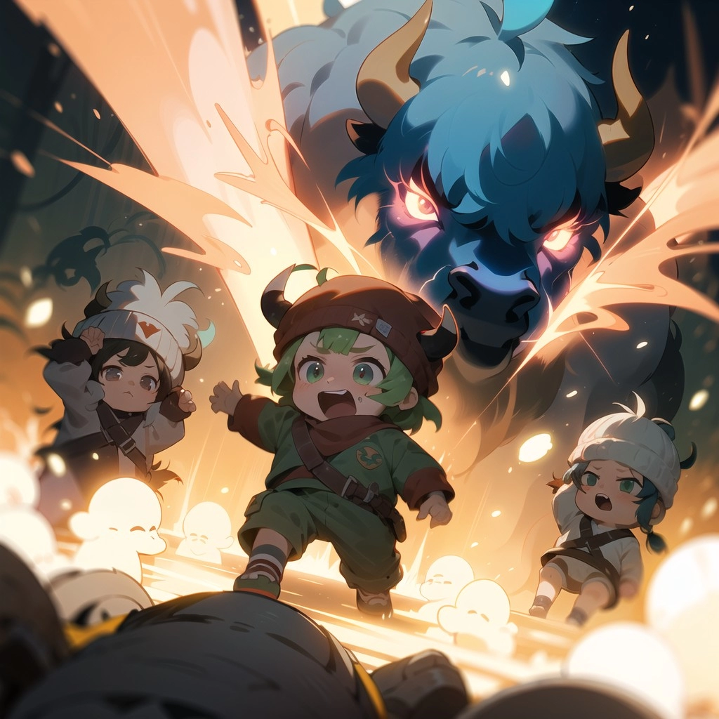 猛牛が通ります!道を開けてください!