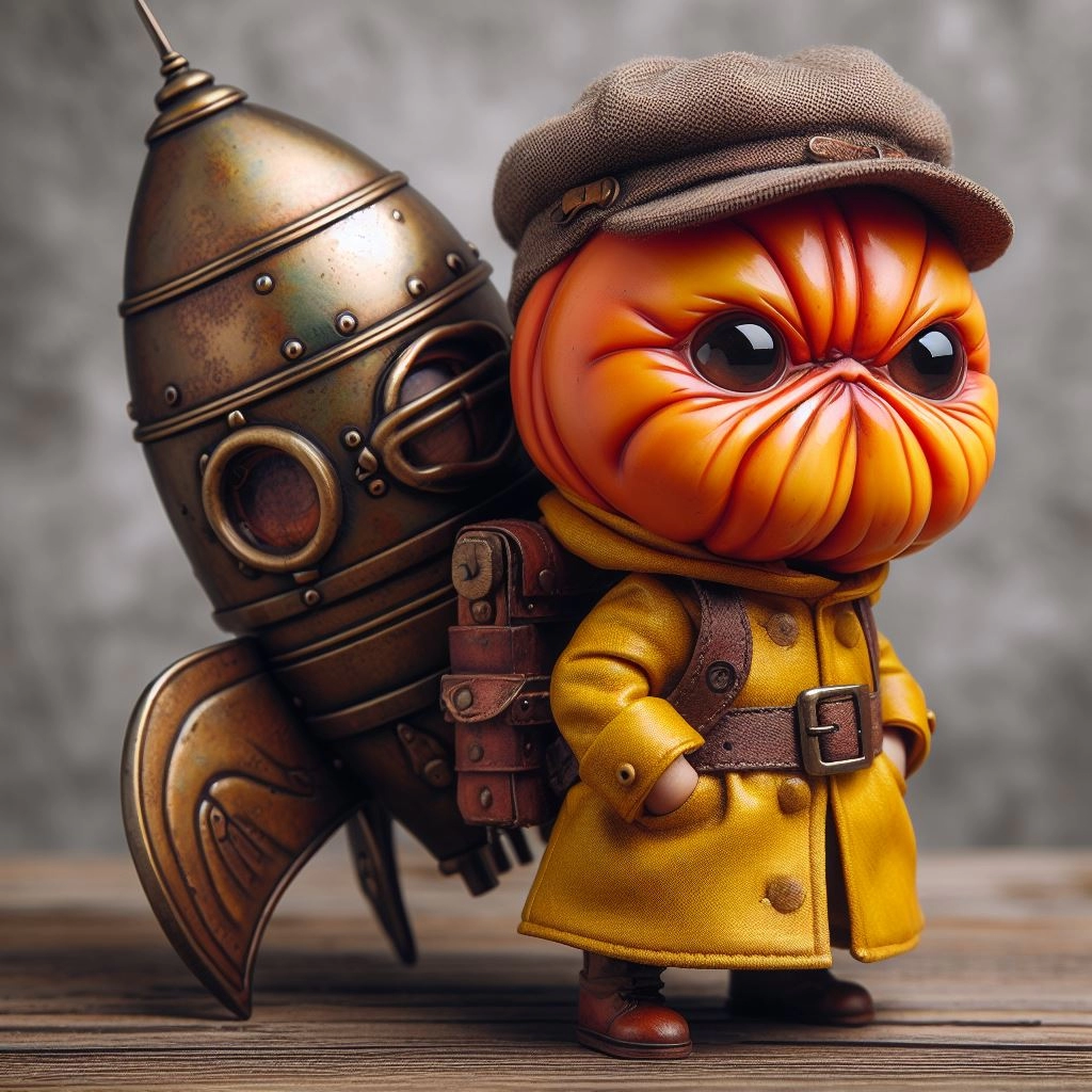 ちょっとグロテスクな柿のキャラクター。