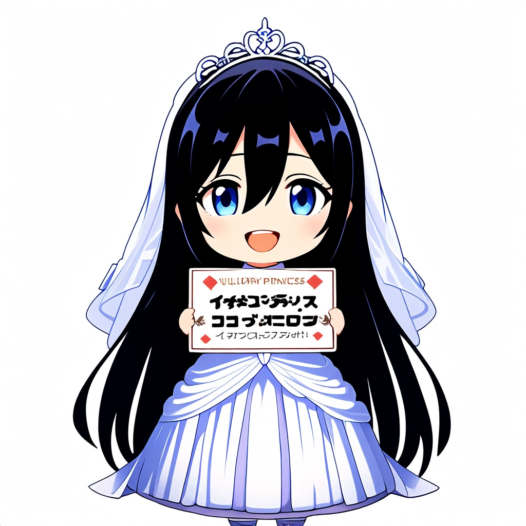 プラカードを持った花嫁