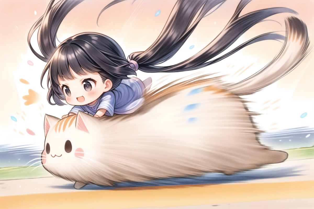 愛棒のにゃんことお散歩するぷにみるちゃん