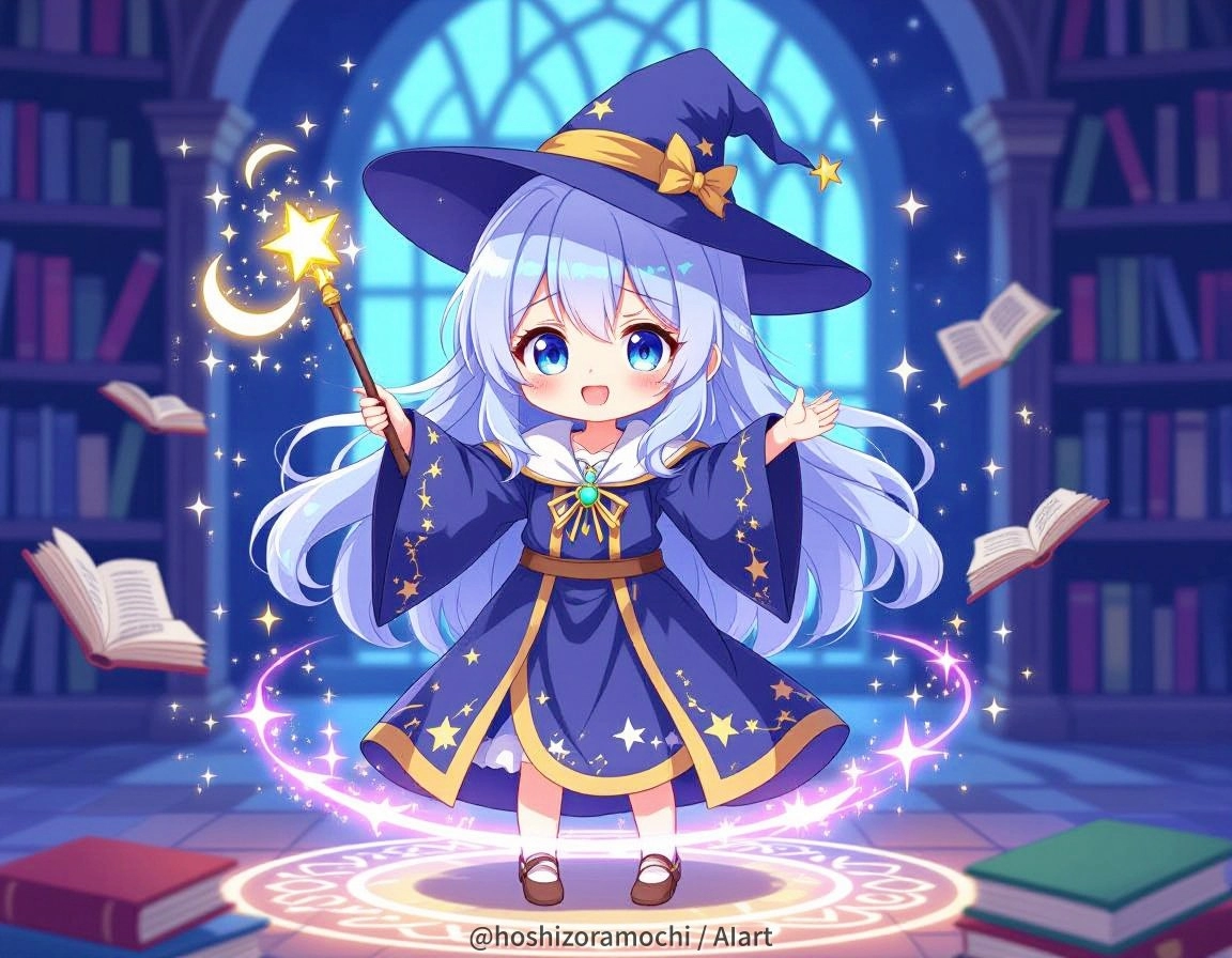 星降る夜の魔法学院生 - Magical Academy Student on a Starry Night