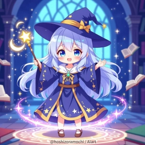 星降る夜の魔法学院生 - Magical Academy Student on a Starry Night